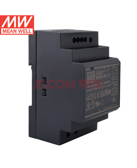 明纬（MEANWELL）HDR-60-12 导轨安装开关电源 明纬电源 4.5A 12v