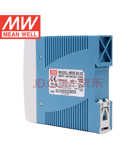 明纬（MEANWELL）MDR-20-24 AC转DC导轨电源模块 开关电源 MDR-20-24 1A 24V