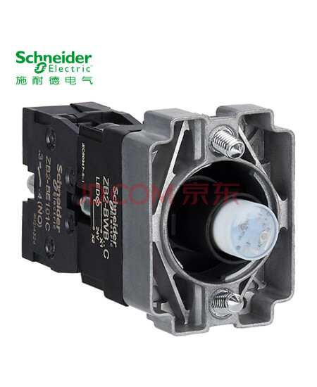 施耐德电气 XB2 22mm 按钮指示装置附件 ZB2BWB61C LED型带触点按钮基座