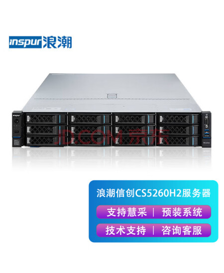 浪潮（inspur）CS5260H2国产信创服务器 2颗海光C86 5380共32核2.5GHZ 256G内存 2块480G固态+5块4T SATA双电 2U