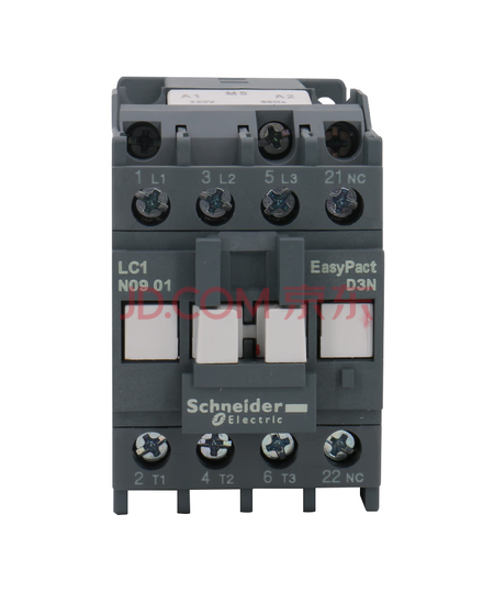 施耐德电气 接触器220VAC线圈电压 EasyPact D3N 3P 9A 50Hz 辅助触点1闭/1NC LC1N0901M5N交流接触器