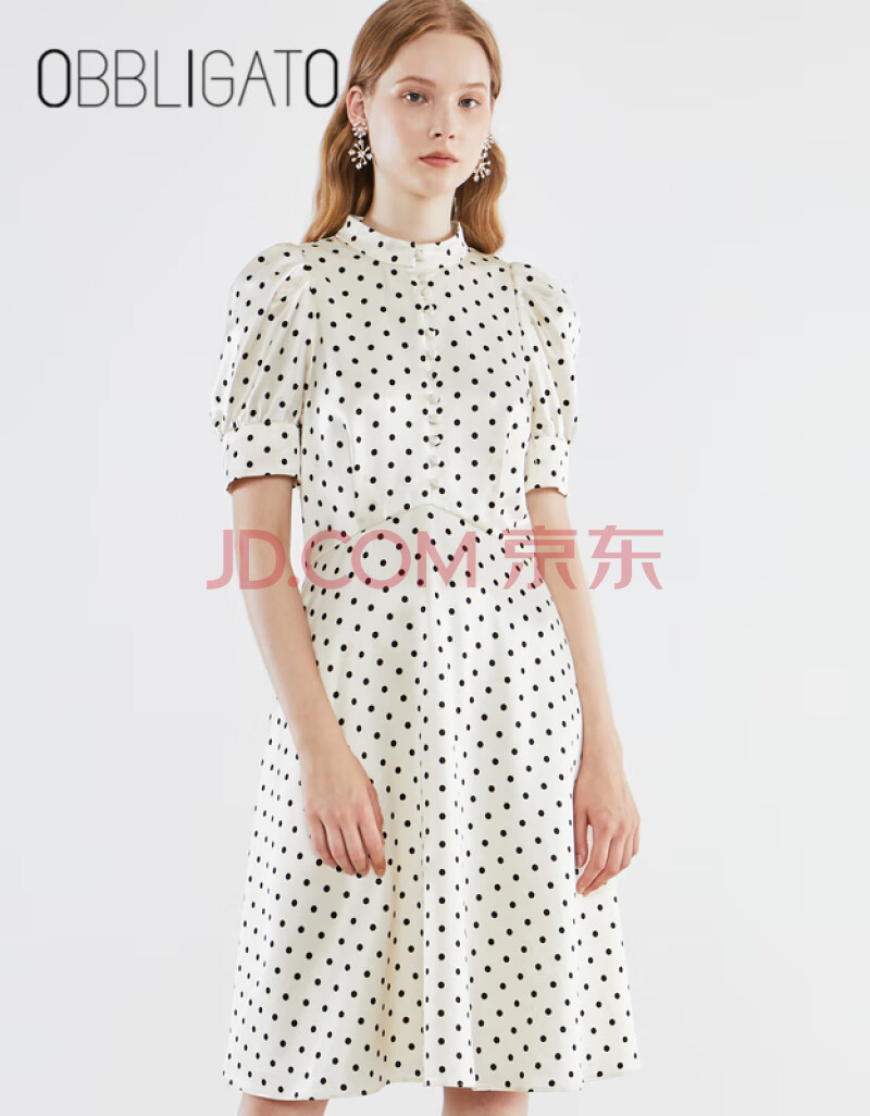 女装 连衣裙 奥丽嘉朵(obbligato) 影儿奥丽嘉朵2020夏季新款波点立领