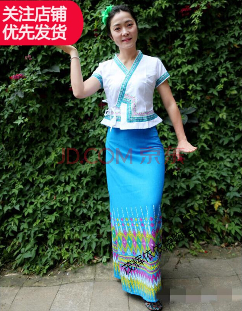 新品泰国女装 傣裹裙筒裙套装 傣族服饰 西双版纳节傣族服装 多色zq