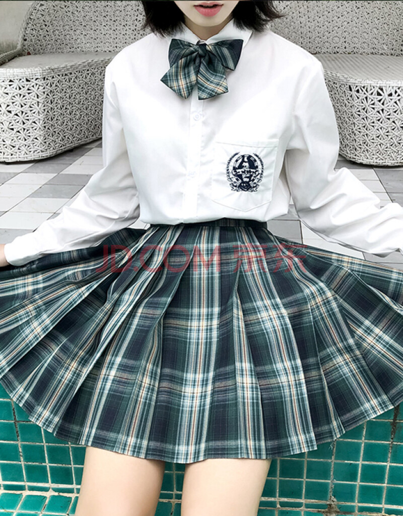 海盐格子裙学院风水手服高中学生校服玻璃糖日系百褶裙短裙jk不死川