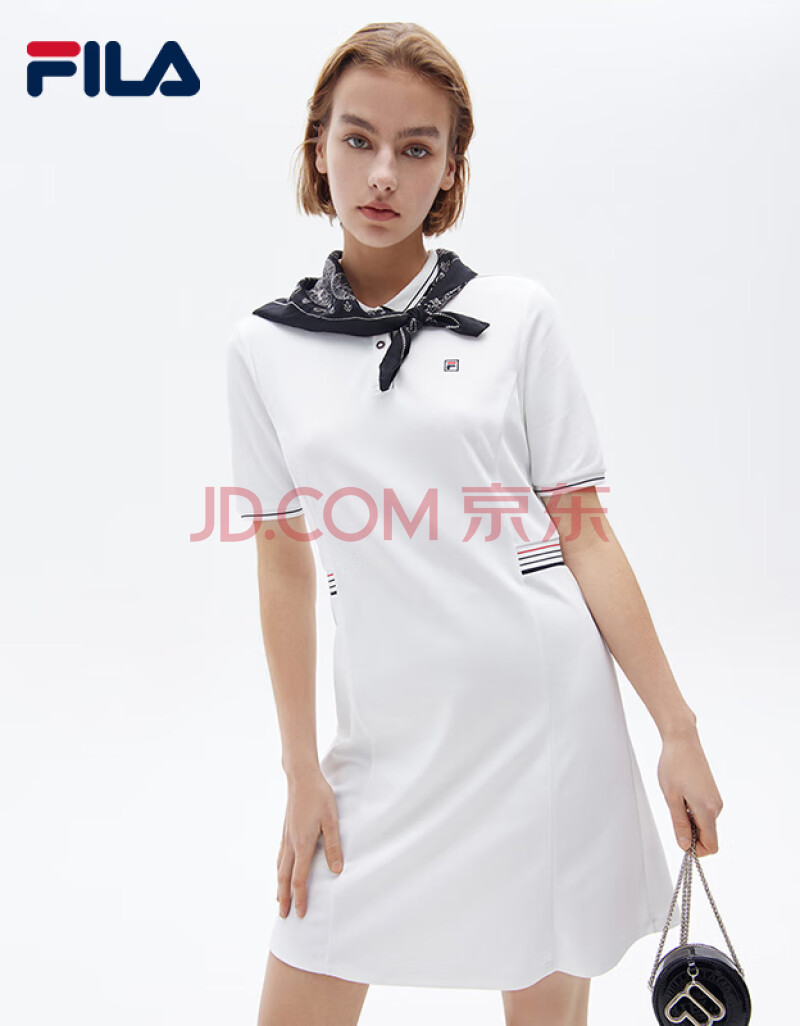 fila斐乐女装官方连衣裙女子2021年夏季新款翻领长款休闲时尚运动长裙