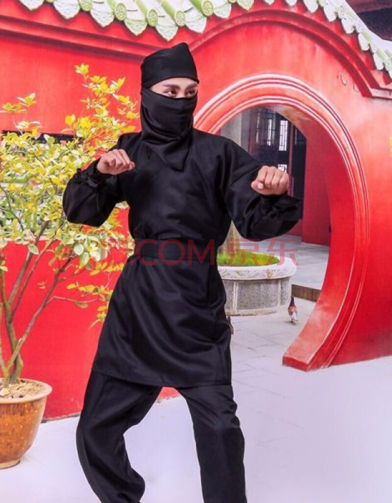 古装夜行衣黑衣人服土蒙面人日本忍者盗贼小偷服装黑色2021身高120cm