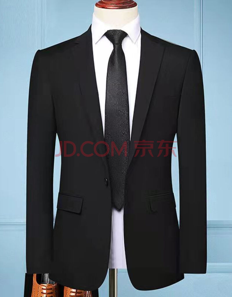 西装外套休闲职业正装新郎伴郎结婚礼服sn9417纯黑色单西服店家推见m