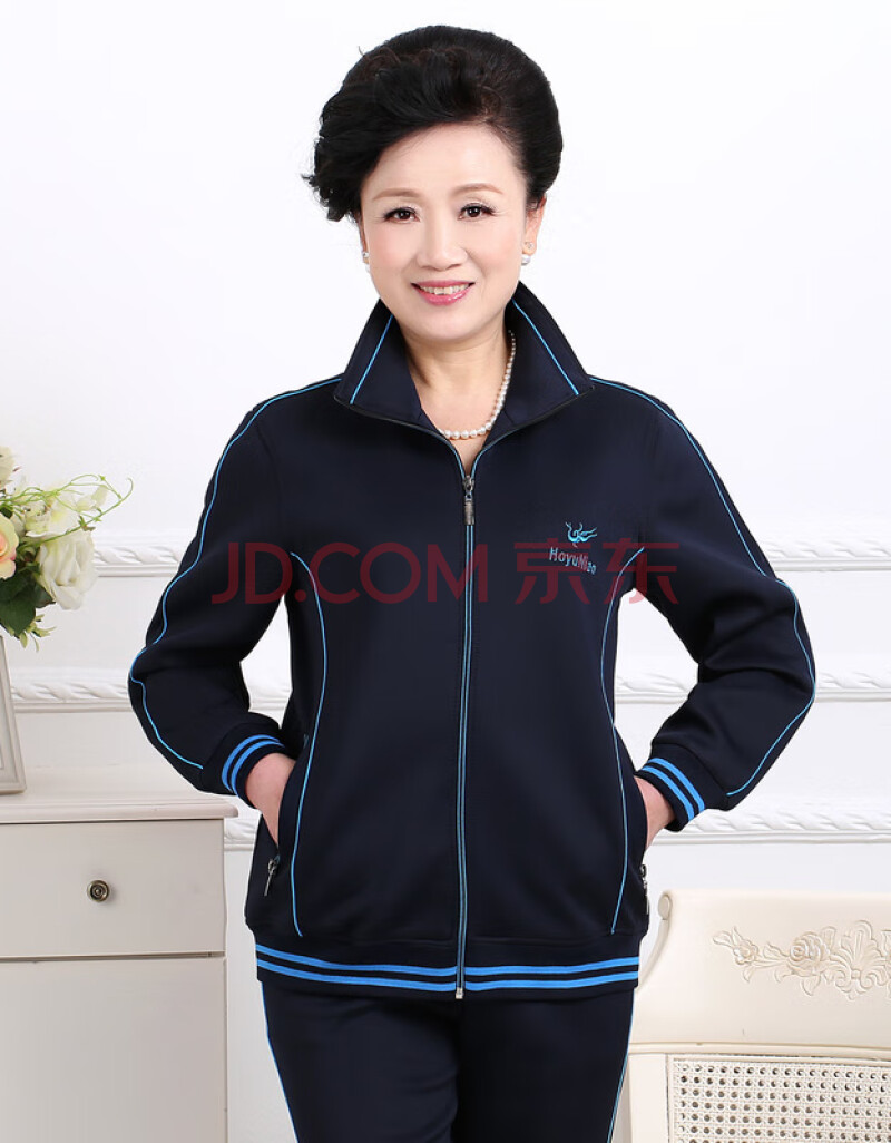 【恒源祥旗舰官方店】同款春秋新款中老年人女装女士休闲运动服上衣