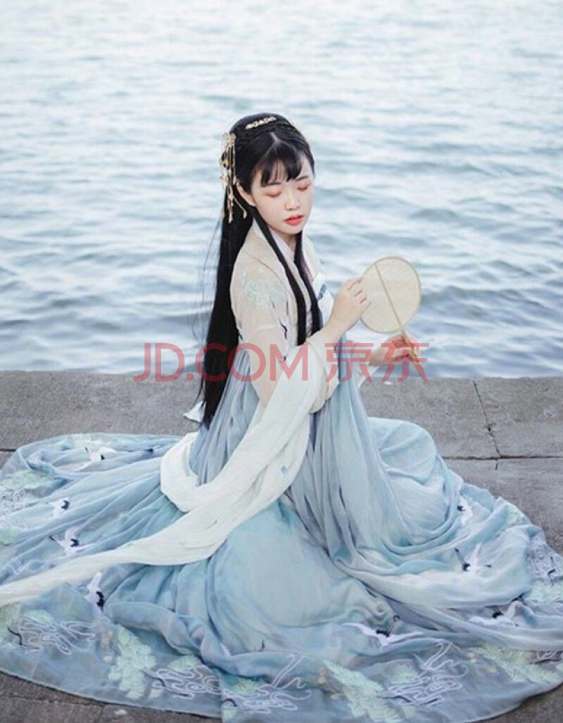 汉服女学生古装唐装仙女裙齐胸襦裙民族风夏装日常改良古风清新淡雅