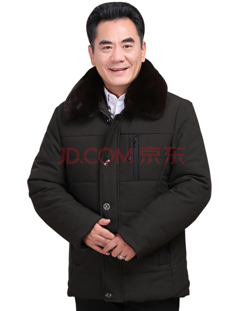 富贵鸟中老年棉衣男爸爸冬装外套加绒加厚棉40棉服50岁中老年人棉袄