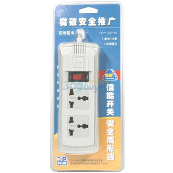 突破（TOP）基准插座 2联1.8米（倍能开关+过载保护）TZ-C1K2