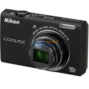 尼康（Nikon） COOLPIX S6200 便携数码相机 黑色（1602万像素 2.7寸屏 10倍光变 25mm广角 滤镜）