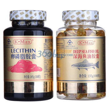 k-max康麦斯鱼油磷脂牌组合套装（深海鱼油胶囊100粒+卵磷脂胶囊100粒）