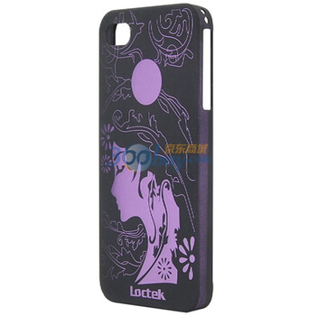 乐歌（Loctek）PHC412-PUR iphone4/4s镭雕月光女神图案超薄保护背壳 紫色（适用于iphone4/iphone4s）