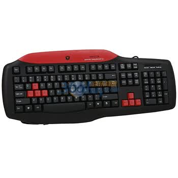 雅狐（YAFOX）G100 USB防冲IC 牛刀游戏单键盘 黑配红
