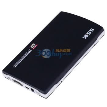 飚王（SSK）SHE037 “黑鹰” USB 2.0 硬盘盒 USB2.0接口/9.5mm 2.5"SATA硬盘支持OTB一键备份功能 （黑色）