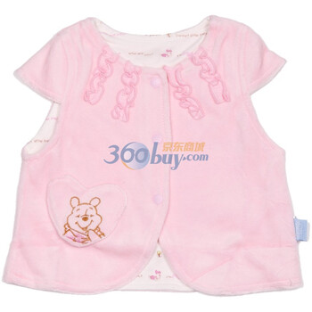 Disneybaby迪士尼宝宝维尼宝贝天鹅绒两面穿背心粉色811306（90/52）