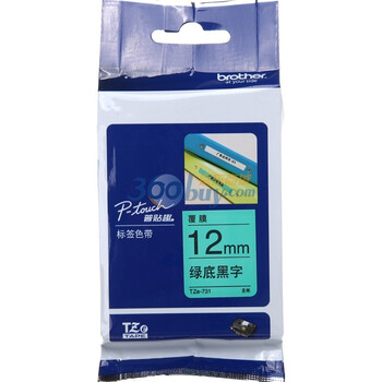 兄弟(brother)TZe-731 12mm绿底黑字标签色带（适用PT1010/1280/1650/7600）