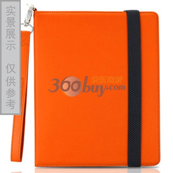 腾威尔 ipad2 皮套 PU皮包 橙色配黑皮筋 含贴膜