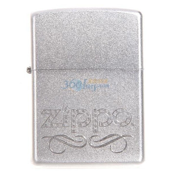 Zippo打火机漩涡字缎纱镀铬电脑刻24335