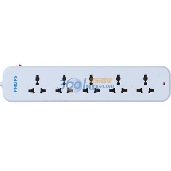 飞利浦（PHILIPS）一体芯经济系列插座 SPN2511WA/93 5位 总控 1.8米 白色