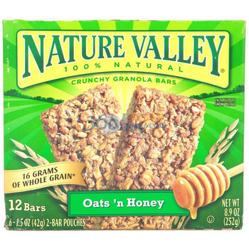 美国Natural Valley天然山谷香脆燕麦条燕麦蜂蜜口味252g