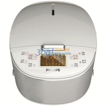 飞利浦（Philips）HD3077/03 灵感系列触摸感应型电饭煲5L（白色+金属色）