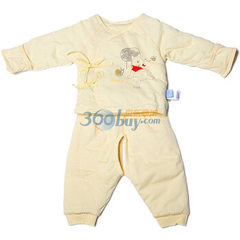 Disneybaby迪士尼宝宝冬日暖阳铺棉斜襟系带套装黄色811505（59/44）