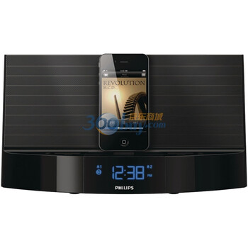 飞利浦（PHILIPS） AJ7040D/93 Ipod/ Iphone专用时钟收音机音箱 黑色