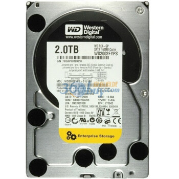 西部数据（Western Digital）2TB WD2002FYPS 7200转64M SATA 3.5寸黑版台式机硬盘