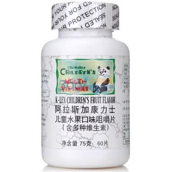 K-LEX阿拉斯加康力士儿童水果口味咀嚼片（含多种维生素）60片