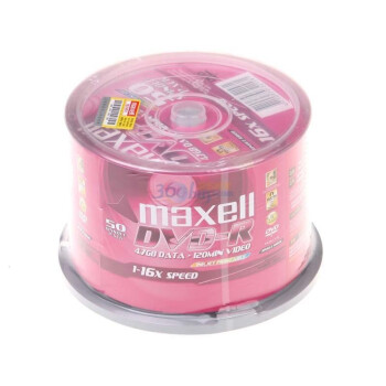 麦克赛尔（Maxell）DVD-R 16速 4.7GB 小圈可打印 50片桶装 刻录盘