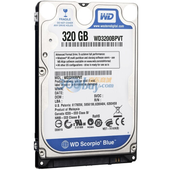 西部数据（Western Digital）Scorpio Blue 320G WD3200BPVT 5400转 8M SATA 2.5寸笔记本硬盘