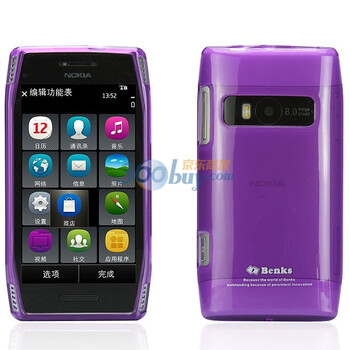 邦克仕（Benks）Magic Jelly移动数码产品专用保护壳（适用于诺基亚NOKIA X7透紫色）