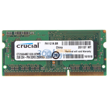 美光（Crucial）DDR3 1333 2G笔记本内存(CT25664BC1339)