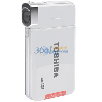 东芝（TOSHIBA） S30W 闪存数码摄像机 雪晶白（800万像素 3寸可旋转触摸屏 16倍变焦）