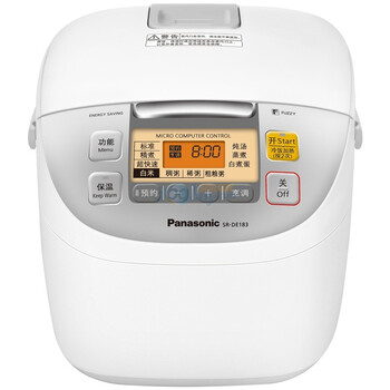 松下（Panasonic）SR-DE183 微电脑电饭煲 雅白 5L 远红外波纹黑锅内胆 特色粗粮粥炊煮