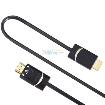 TTAF smile系列 HDMI 1.4版高清数字连接线2米 96273白黑 24K镀金接头