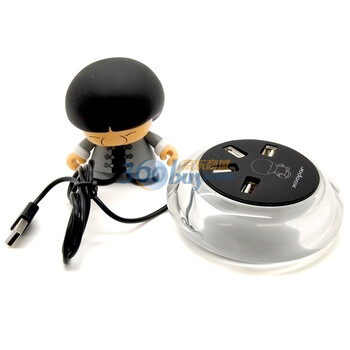 森泊（xoopar）XBOY21004 Xoopar boy+Aqualite USB分线器（黑色）适用于Windows和Mac操作系统