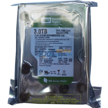 西部数据（Western Digital）绿盘 3TB WD30EZRX SATA6Gb/s 64M 台式机硬盘