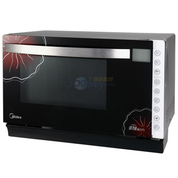 美的（Midea）TV025LX3-NA 红黑 25升 平板 变频智能电脑版 微波炉（光波） 升级纳米银内胆 烧烤功能