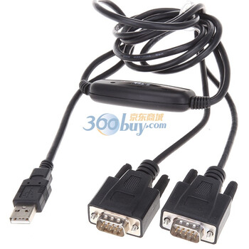 力特（Z-TEK）ZE537 USB2.0转2个RS232接口转换线 1.5米