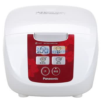 松下（Panasonic）电饭煲 SR-DF151-R 牡丹红色 4L远红外黑锅 一键通操作模式 操作面斜面设计