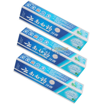 云南白药牙膏益齿白激爽薄荷型120g三支装