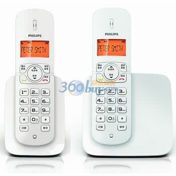 飞利浦（PHILIPS)DCTG1802W/93 2.4G数字无绳来电显示电话机 白色