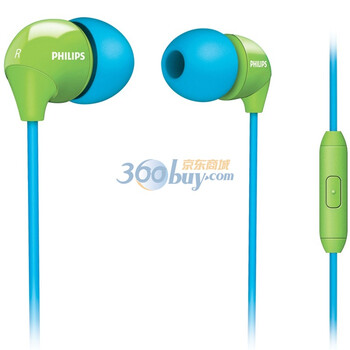 飞利浦（PHILIPS） SHE3575BG/10 手机耳机 外形小巧，音效震撼 专为手机设计 蓝绿色