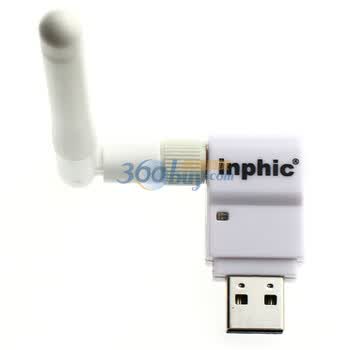 英菲克（INPHIC）300M 带增益天线 高清播放机专用无线网卡 白色