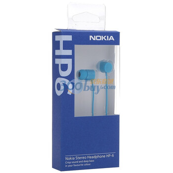 诺基亚（Nokia）HP-6 有线耳机 蓝色 适用于具有3.5毫米诺基亚AV插孔的设备