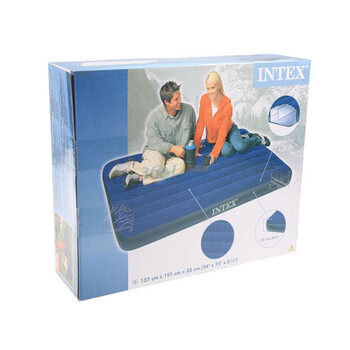 INTEX灯芯绒条纹双人空气床68758深蓝