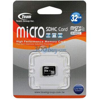 十铨科技（Team）32GB Class4 TF（micro SD）存储卡（TG032G0MC24X）